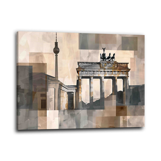 Abstrakt Stadtbild Berlin Wahrzeichen geometrische Struktur Wandbild