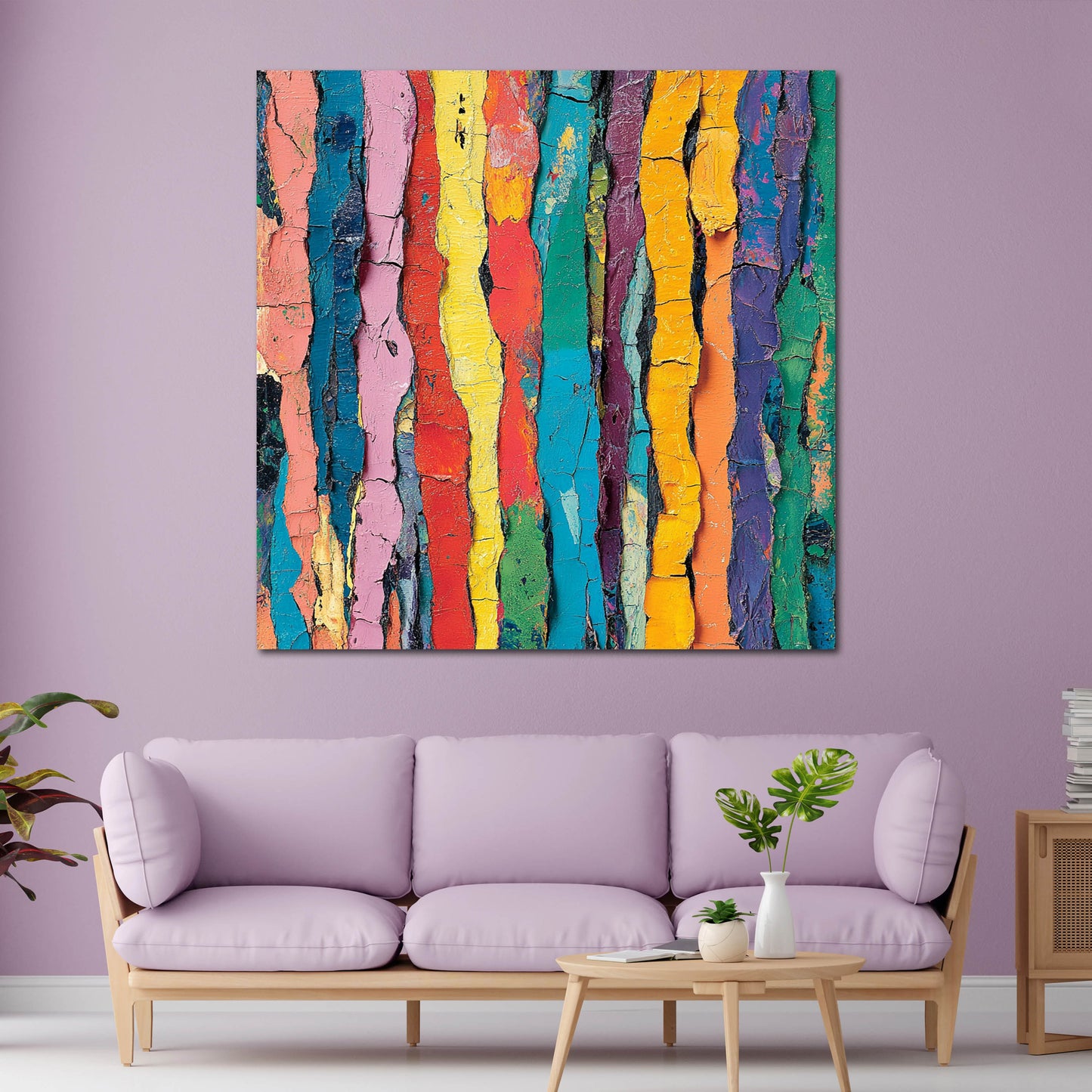 Abstrakt Streifen Strukturen bunte Farbschichten Wandbild