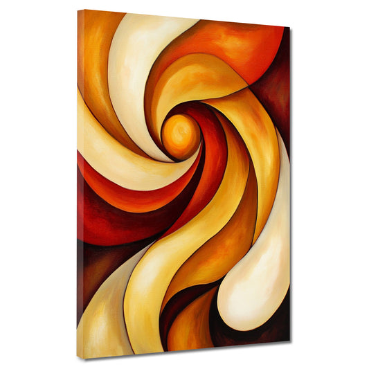 Abstrakt Wirbelform in warmen Farben Dynamik Wandbild