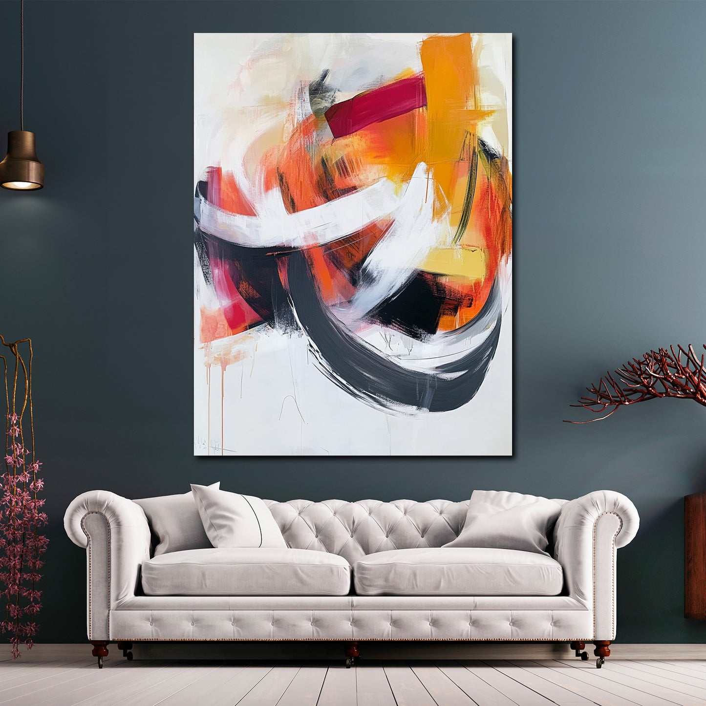 Abstrakt Farbkomposition weißer Hintergrund Wandbild