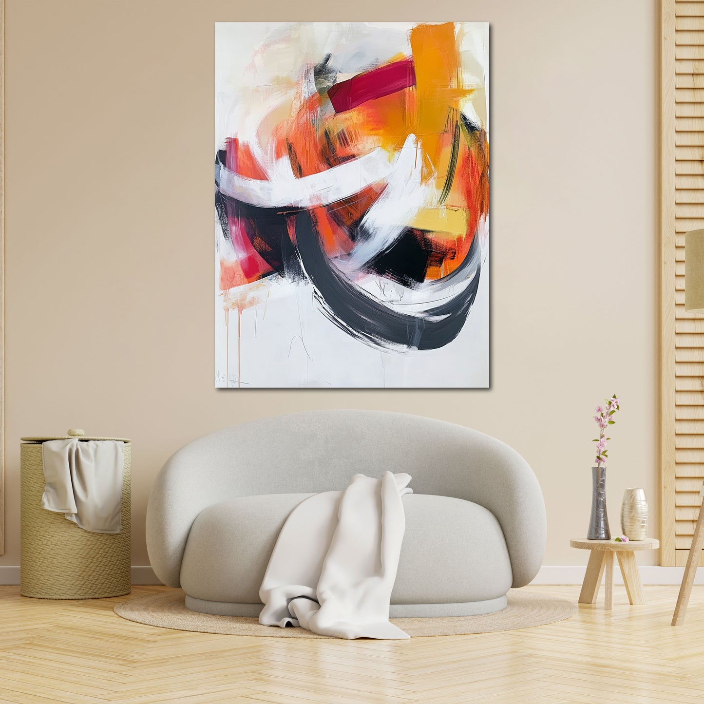 Abstrakt Farbkomposition weißer Hintergrund Wandbild