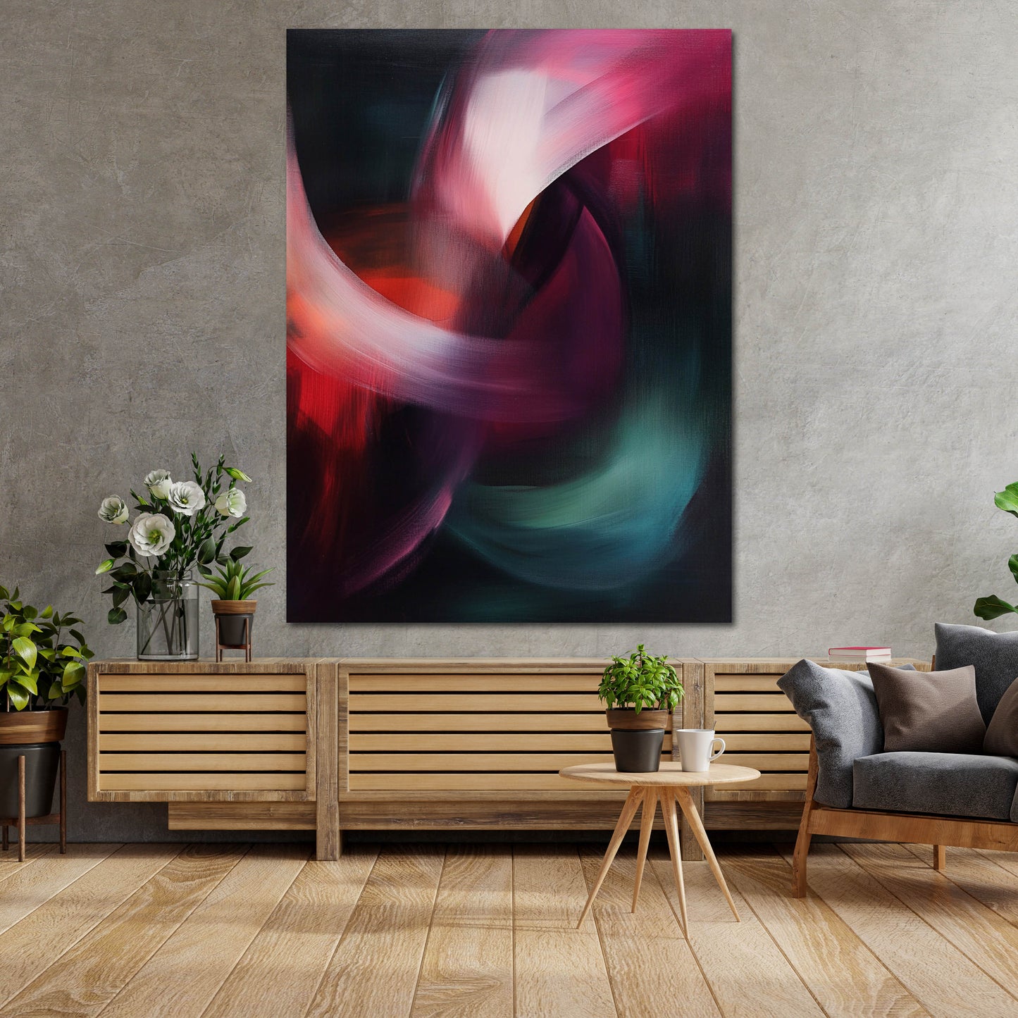 Abstrakte Kunst dunkle Farben Farbwirbel Wandbild