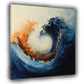 Abstrakt Welle Ozean Farben Blau Orange Wandbild