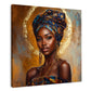 Afrikanische Frau Porträt goldene Eleganz Wandbild