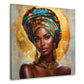Afrikanische Schönheit Porträt mit goldenem Hintergrund Wandbild