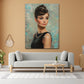 Audrey mit Hochsteckfrisur klassischer Blick Wandbild