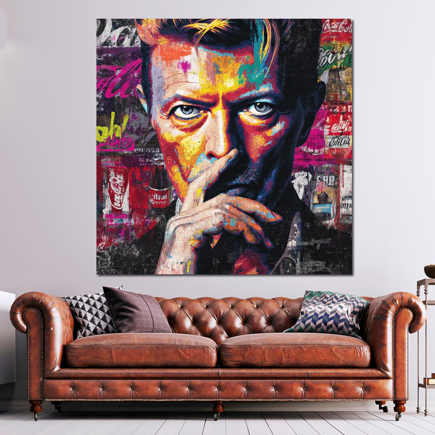 Pop Art Bowie Porträt Musikikone Wandbild