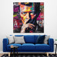 Pop Art Bowie Porträt Musikikone Wandbild