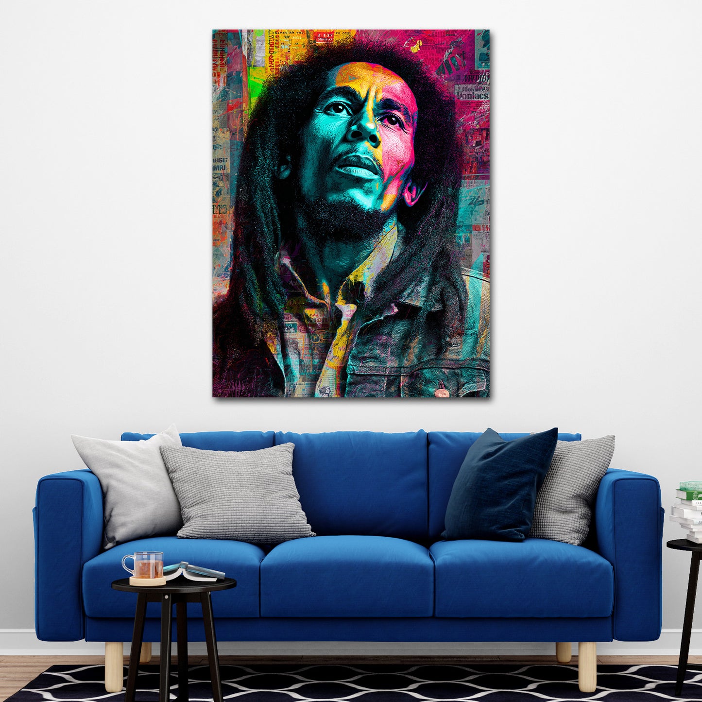 Ausdrucksstarke Musiklegende Marley Wandbild