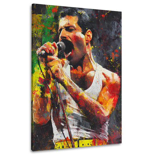 Ausdrucksstarke Pop Art Mercury Performance Wandbild