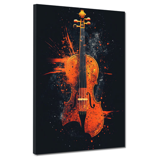 Ausdrucksstarke Violine Farbspiel Musikästhetik Wandbild