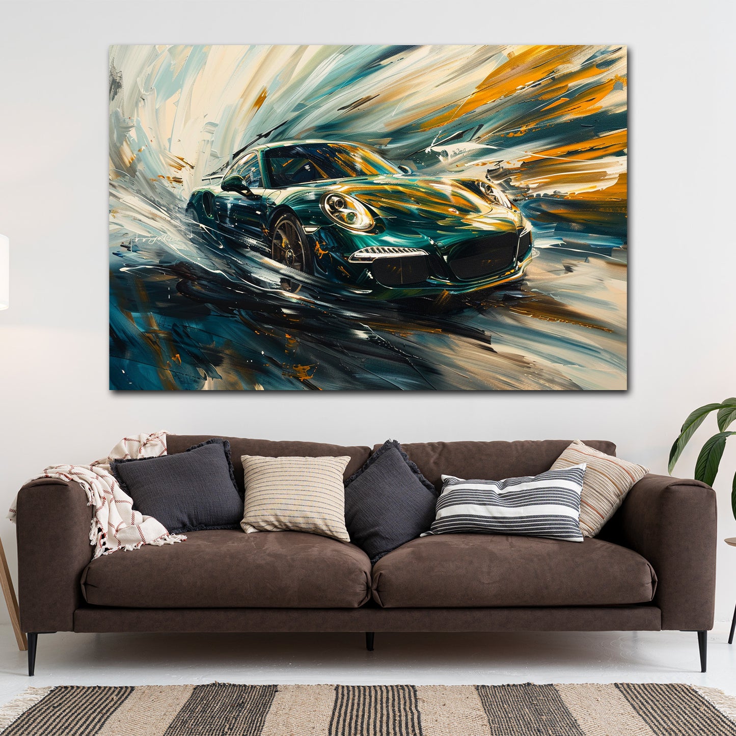 Autogemälde mit Bewegung Power und Farbe Wandbild