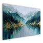 Bergsee Spiegelung Tannenwald abstrakte Landschaft Wandbild