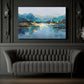 Bergsee Spiegelung Tannenwald abstrakte Landschaft Wandbild