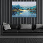Bergsee Spiegelung Tannenwald abstrakte Landschaft Wandbild
