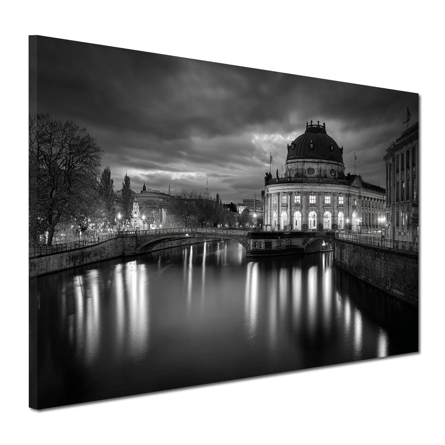 Berlin historische Flusslandschaft mit Museumsinsel Wandbild