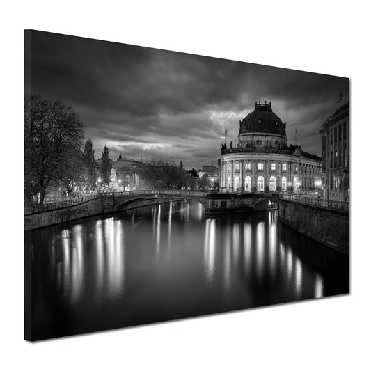 Berlin historische Flusslandschaft mit Museumsinsel Wandbild