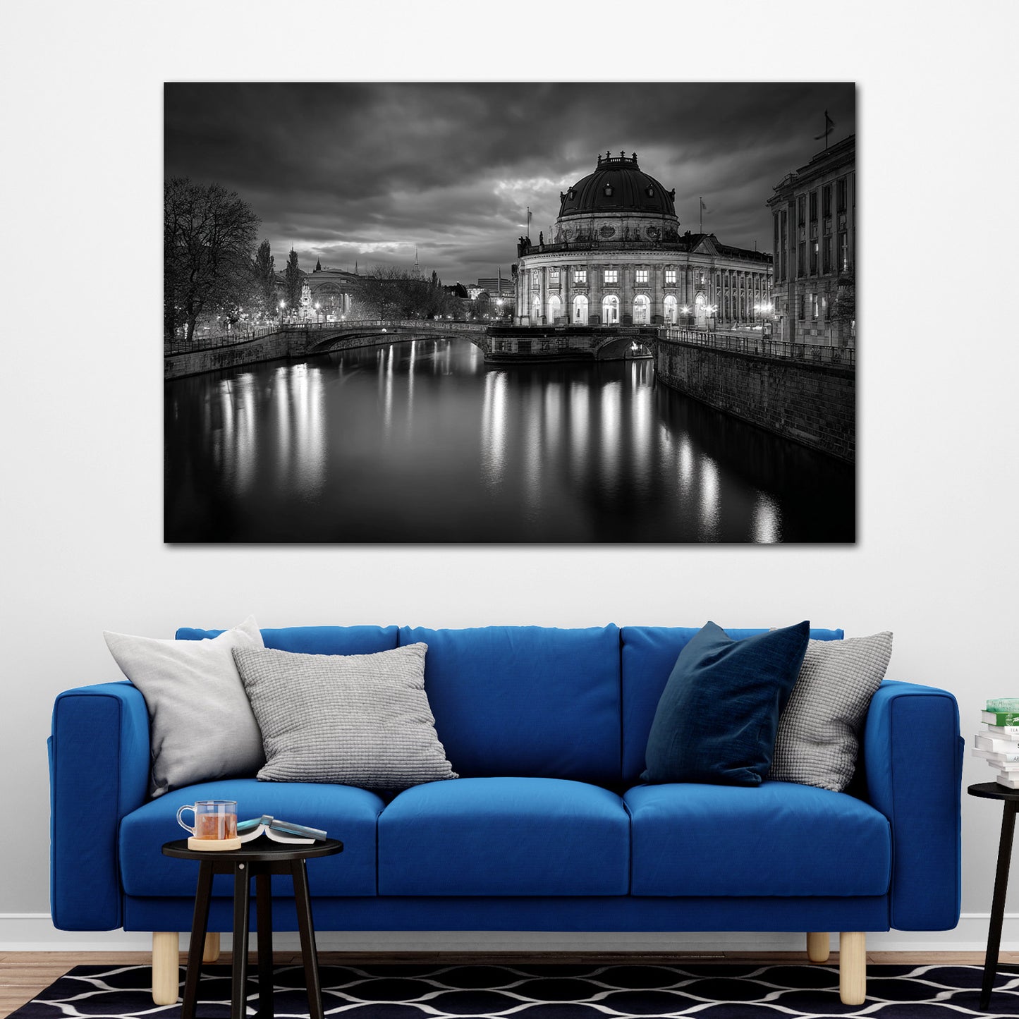 Berlin historische Flusslandschaft mit Museumsinsel Wandbild