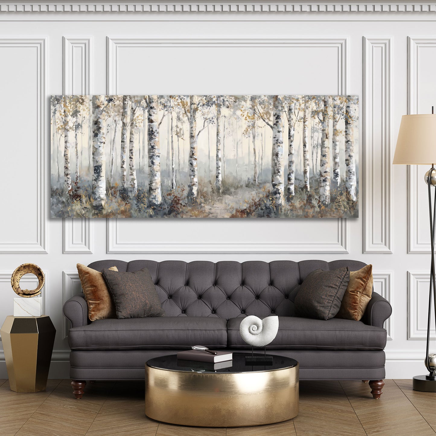Birken Waldlandschaft helle Baumstämme sanfte Natur Wandbild