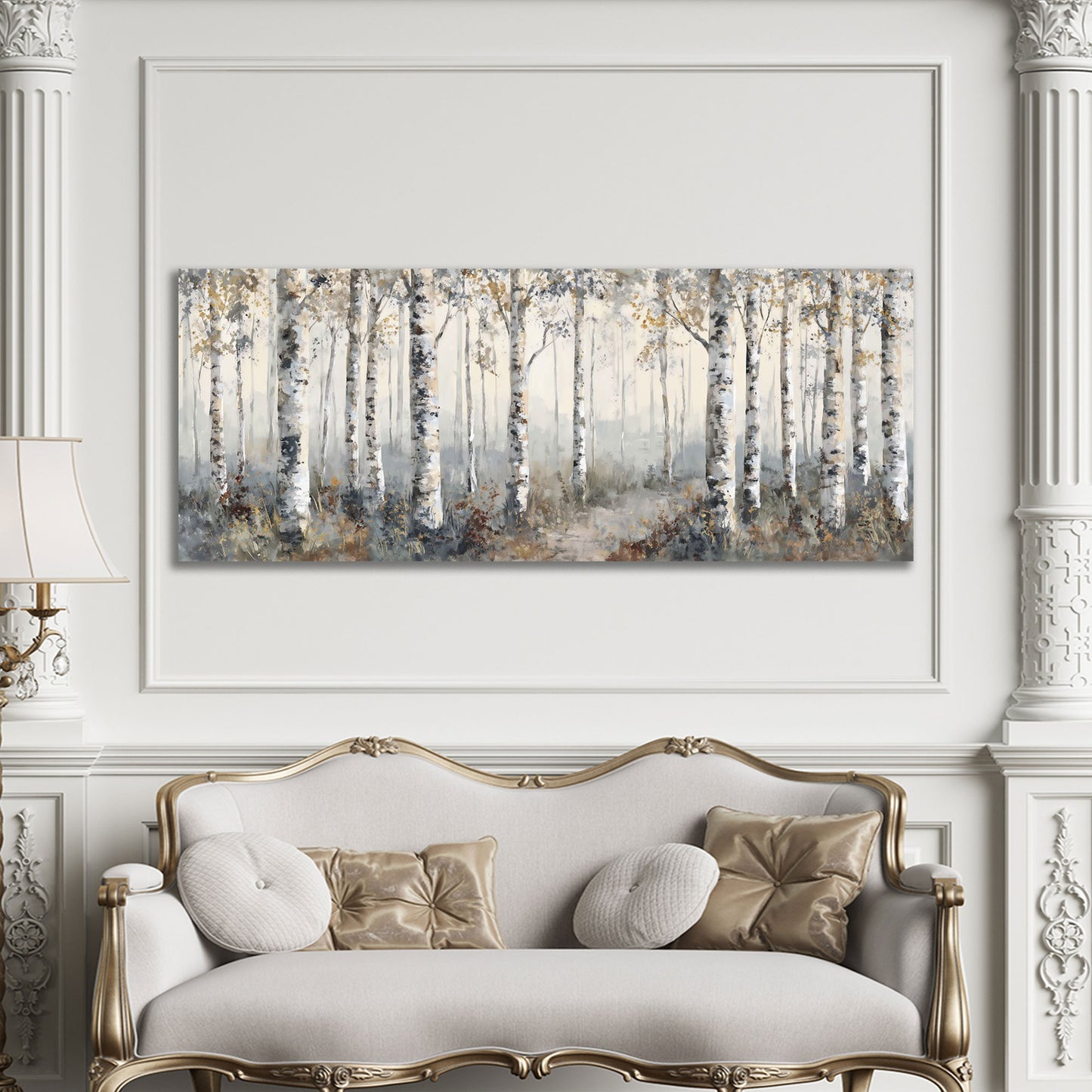 Birken Waldlandschaft helle Baumstämme sanfte Natur Wandbild