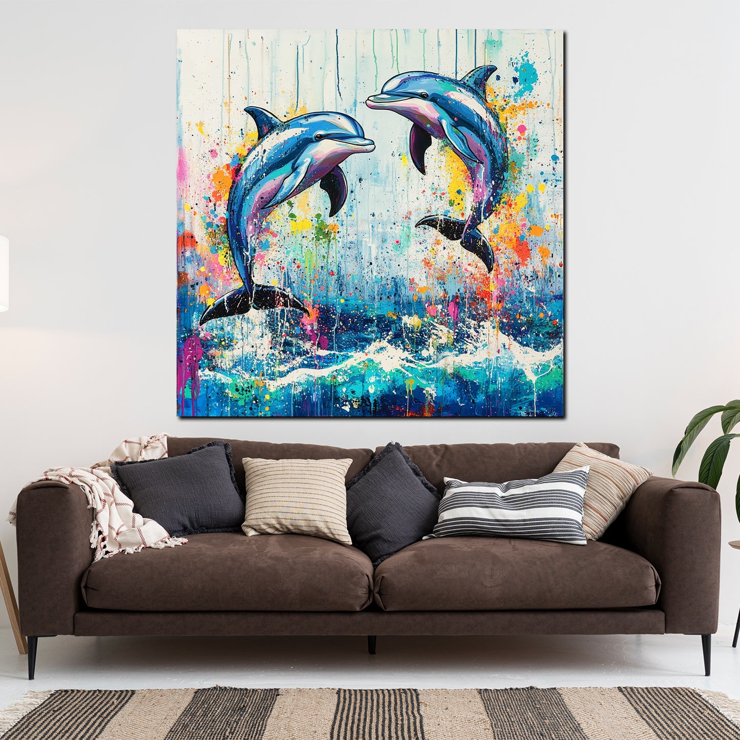 Delfine Pop Art Ozean Wandbild