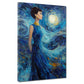 Elegante Audrey Impressionismus Blaue Wirbel Wandbild