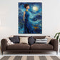 Elegante Audrey Impressionismus Blaue Wirbel Wandbild