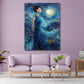 Elegante Audrey Impressionismus Blaue Wirbel Wandbild