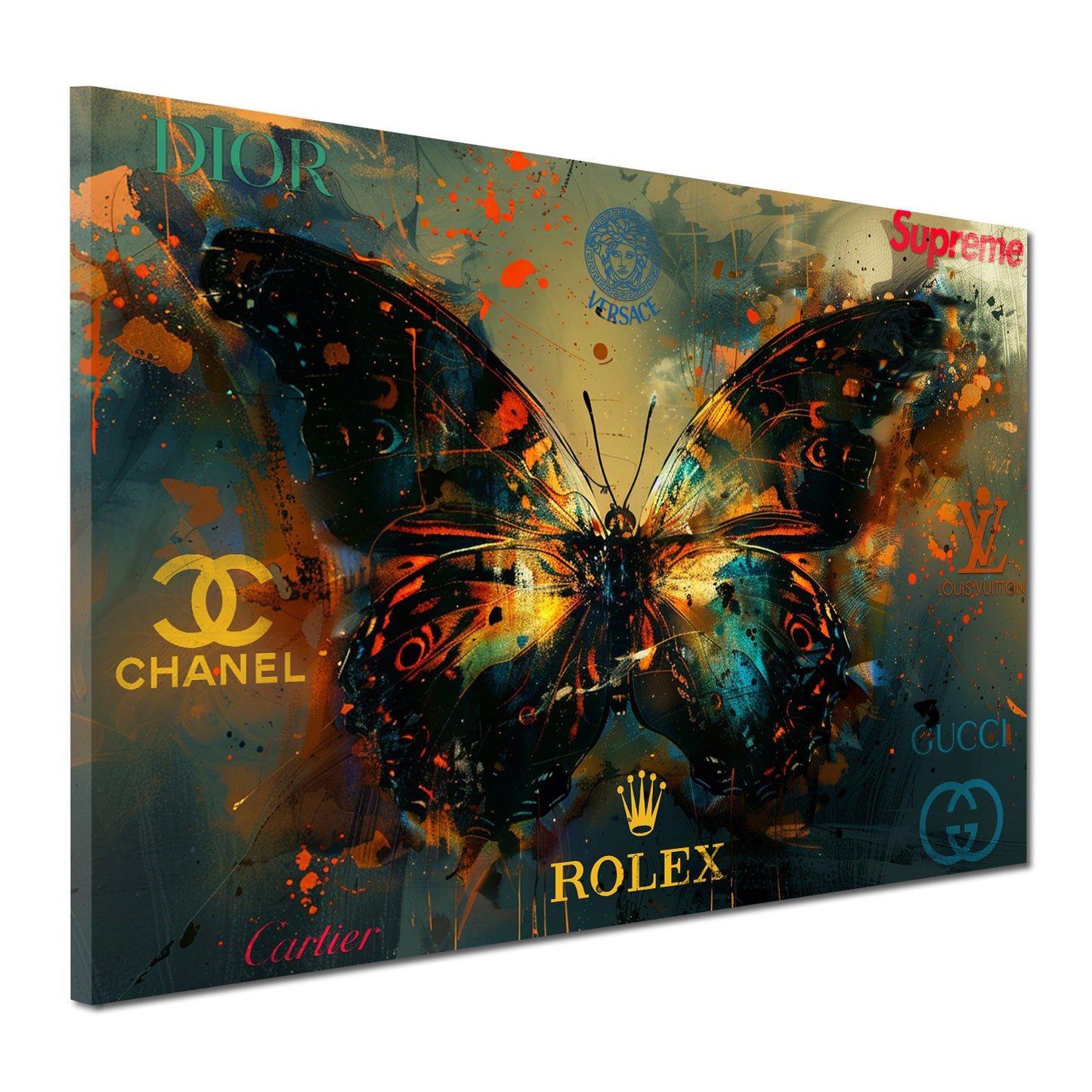 Eleganter Schmetterling bunter Lifestyle Wandbild