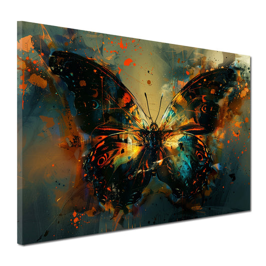 Fantasie Schmetterling mit Farbexplosion Wandbild
