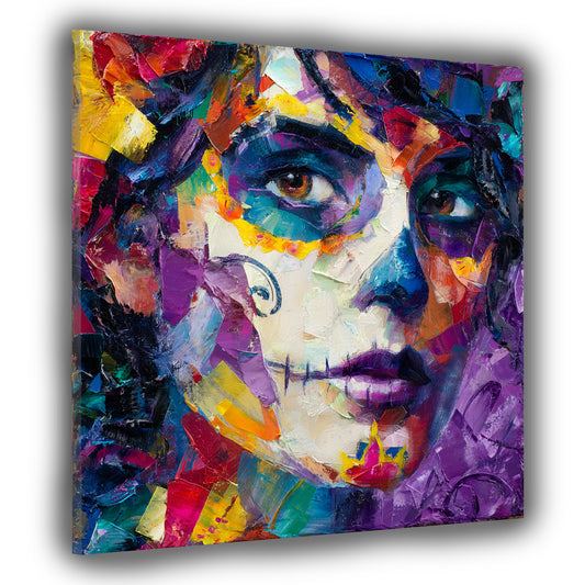 Farbenfrohe La Catrina Mexiko Totenkopf Wandbild