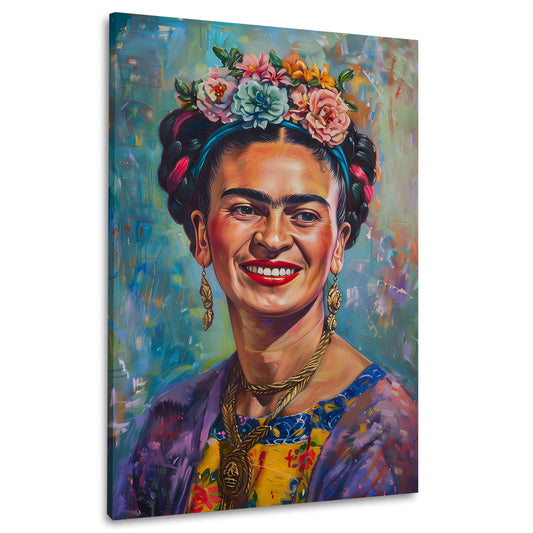 Farbenfrohes Frida Kunstwerk Pop Art Wandbild