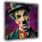 Farbenstarke Filmikone Chaplin Pop Art Wandbild