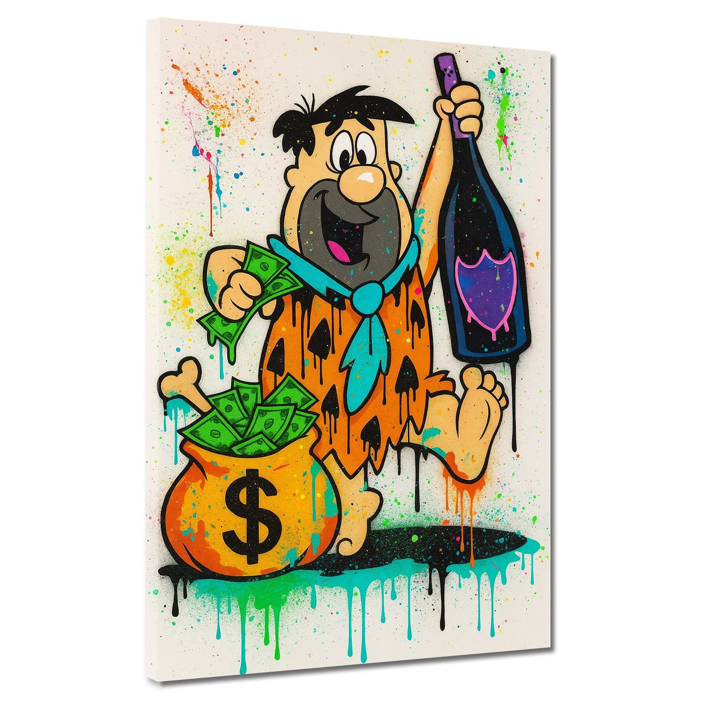Fred Comic Reichtum Party Lifestyle Pop Art Wandbild