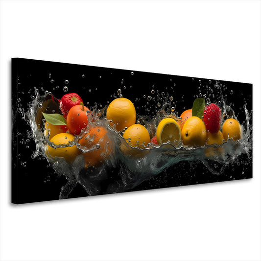 Frisches Obst Zitronen Orangen Beeren Kunst Wandbild