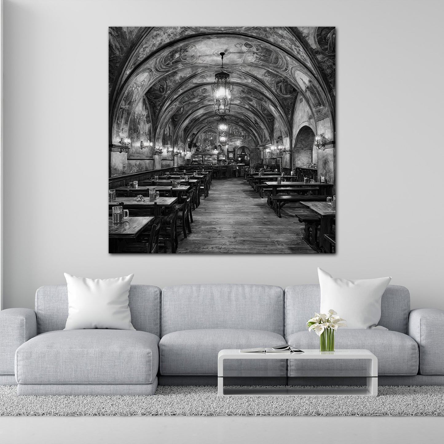 Gebäude an der Weser Bremer Stadtansicht schwarz weiß Wandbild