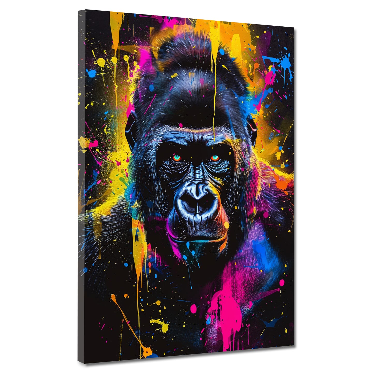 Gorilla Ausdruck Pop Art kräftige Farben Wandbild