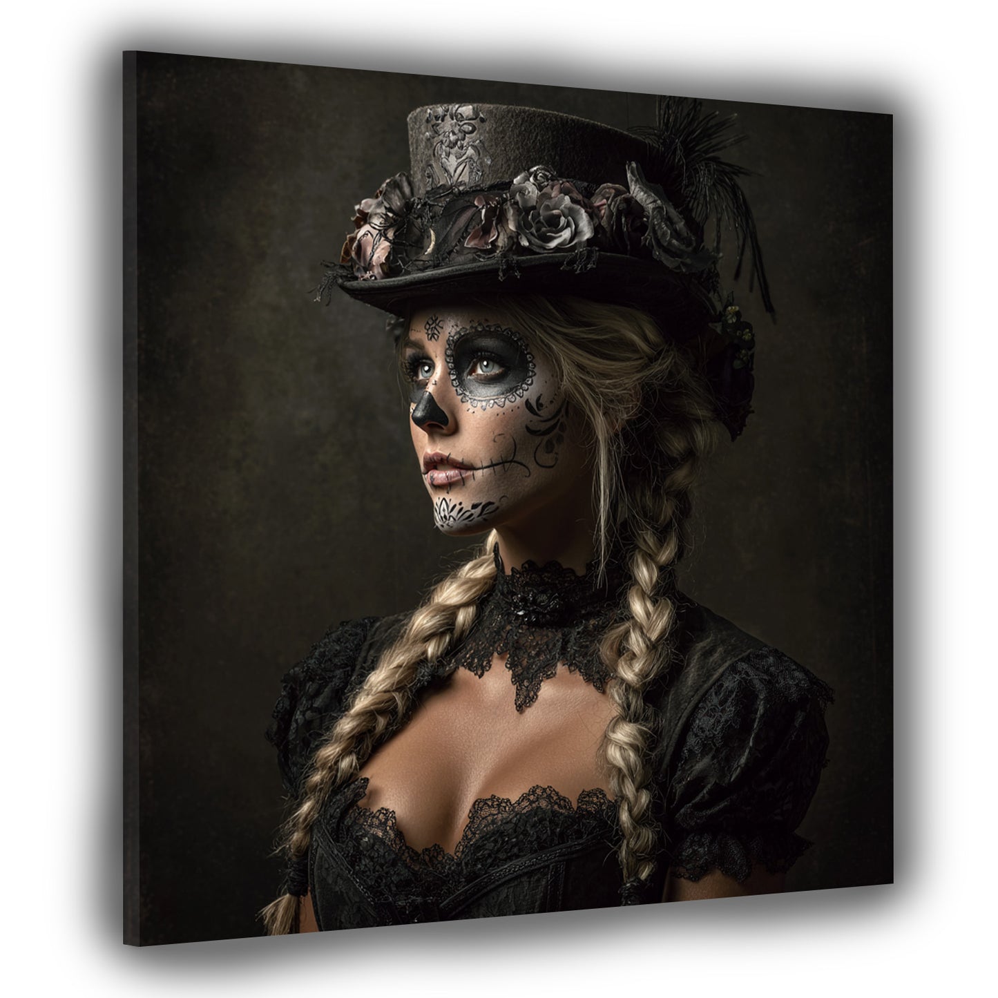 Gothic Stil La Catrina Make-up Totenkopf Frau Wandbild