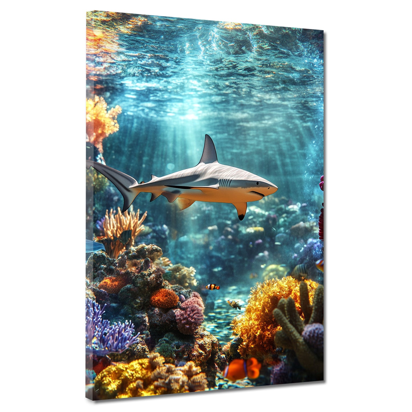 Hai Unterwasser mit Sonnenlicht Wandbild