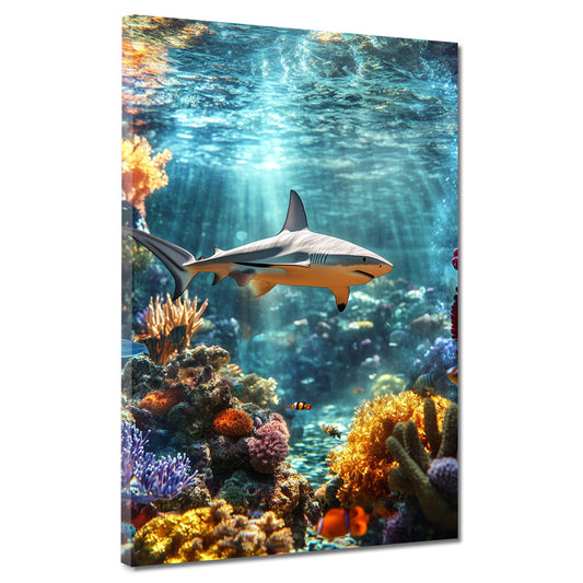 Hai Unterwasser mit Sonnenlicht Wandbild