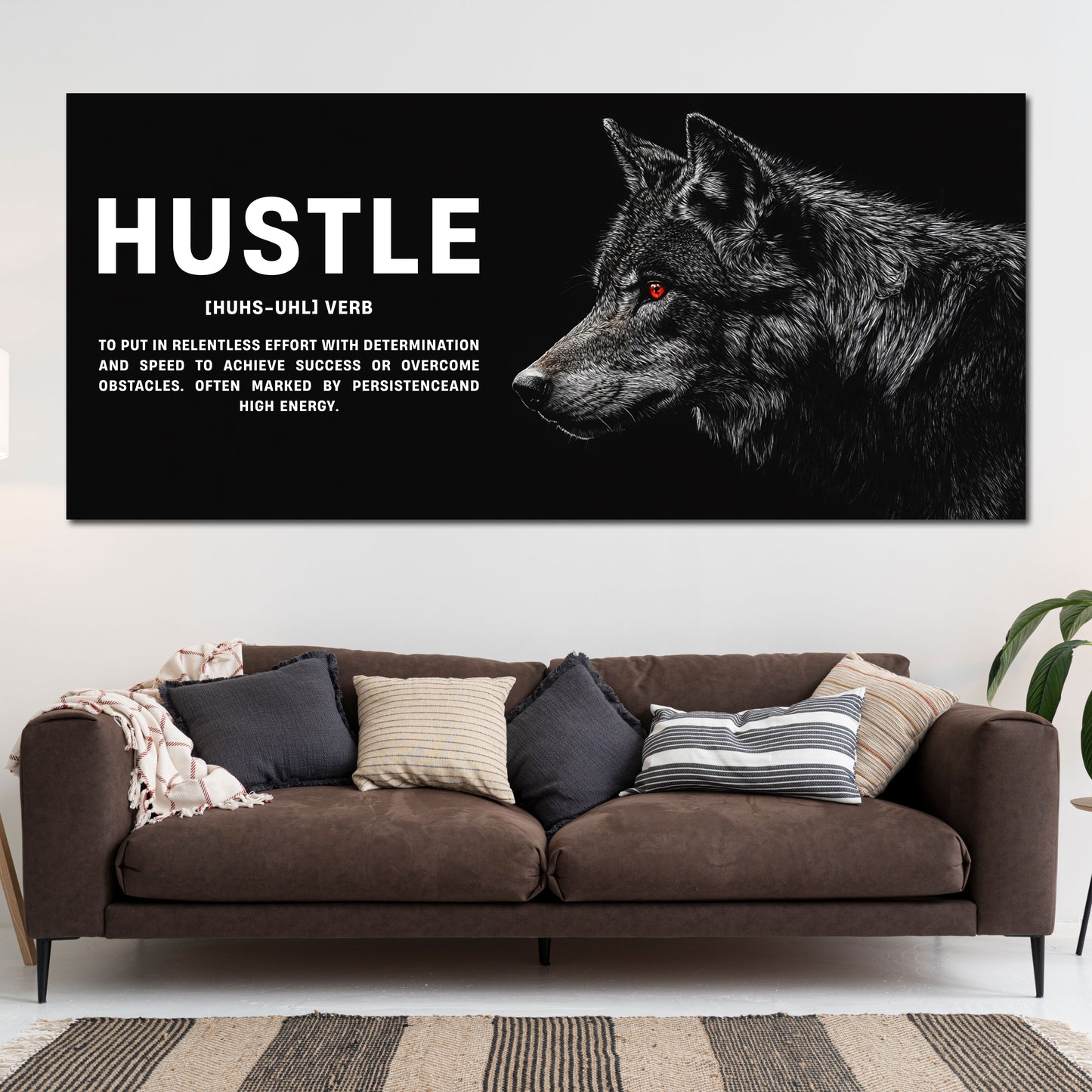 Hustle Definition Ausdauer Geschwindigkeit Wolf Wandbild