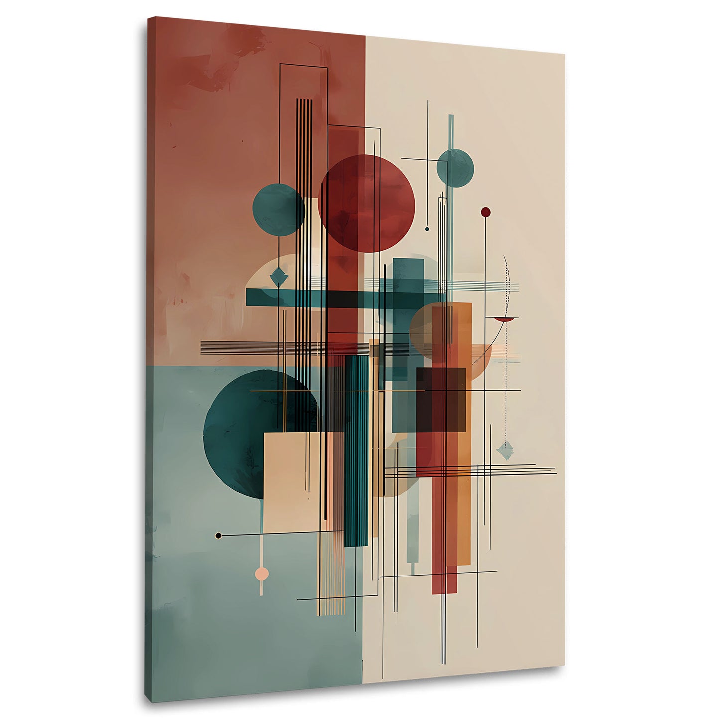 Kreise Rechtecke Farbflächen Zeitgenössische Kunst Wandbild