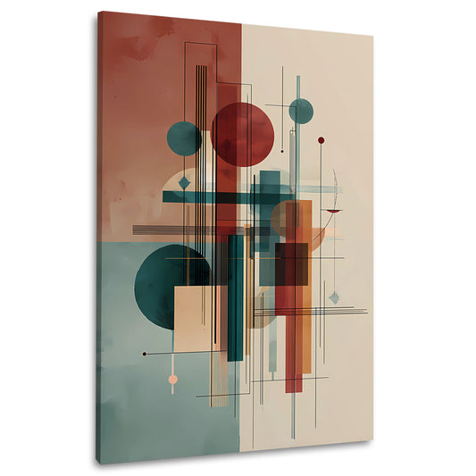 Kreise Rechtecke Farbflächen Zeitgenössische Kunst Wandbild