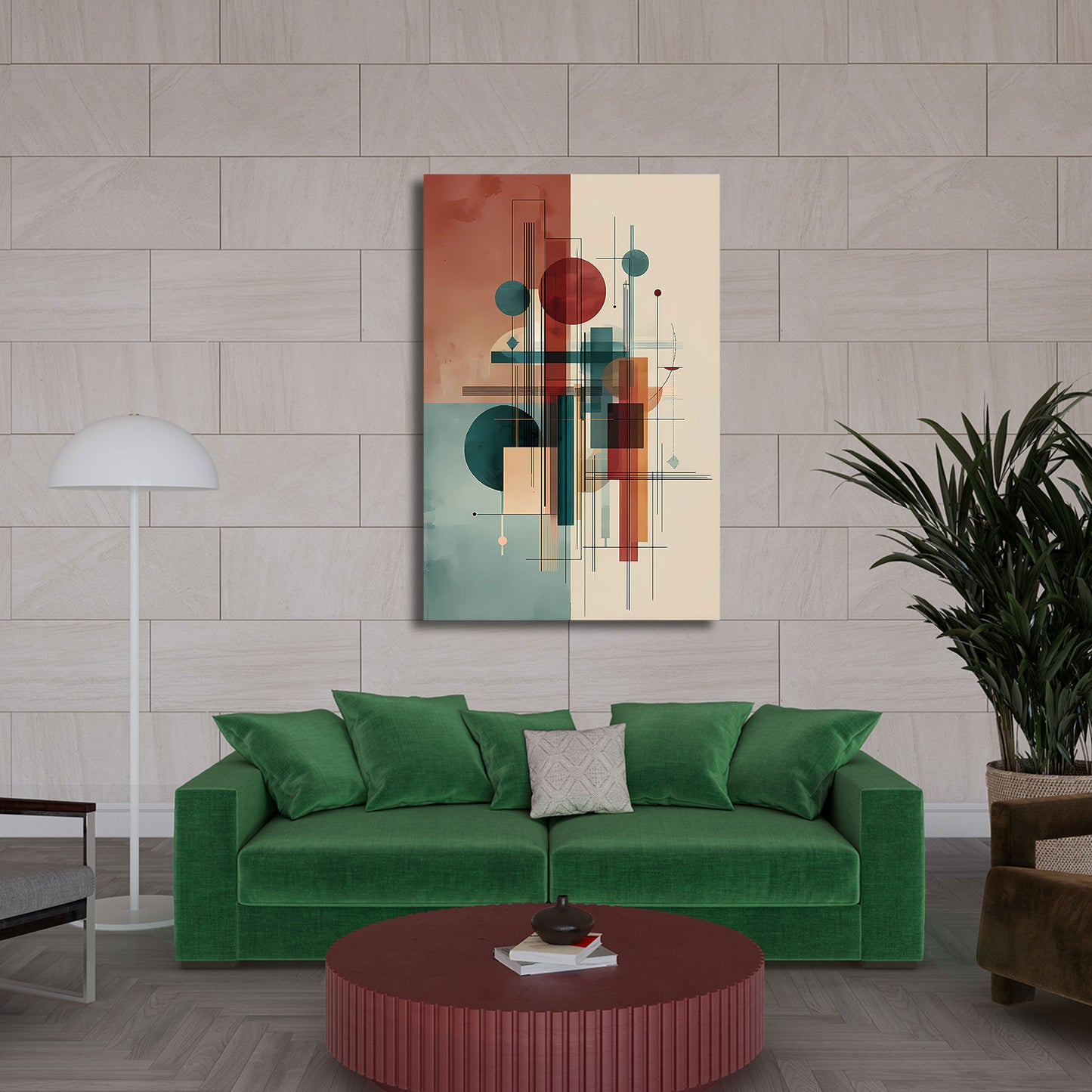 Kreise Rechtecke Farbflächen Zeitgenössische Kunst Wandbild