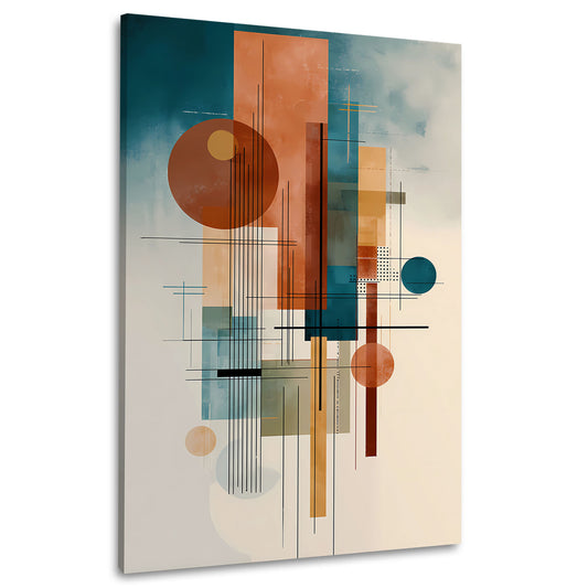 Kreise Rechtecke minimalistisch Struktur und Farbe Wandbild