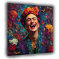 Lachende Frida in galaktischer Farbenpracht Wandbild