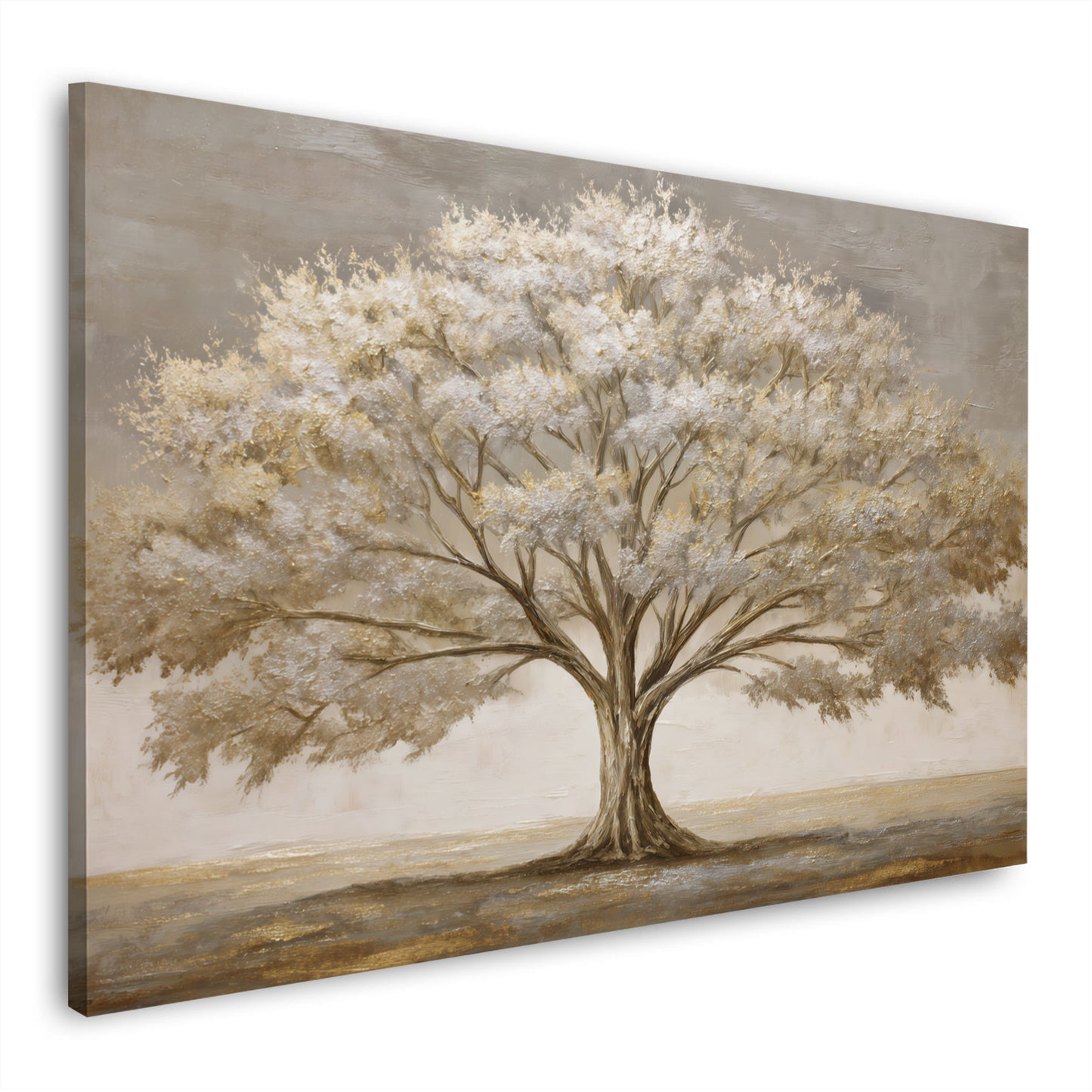 Lebensbaum abstrakt Natur goldene Baumkrone Wandbild
