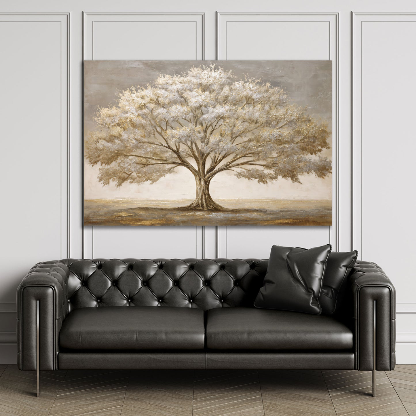Lebensbaum abstrakt Natur goldene Baumkrone Wandbild