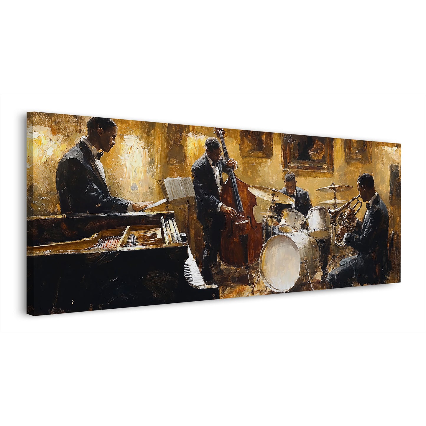 Live Musik Ensemble Ölmalerei Instrumente Wandbild