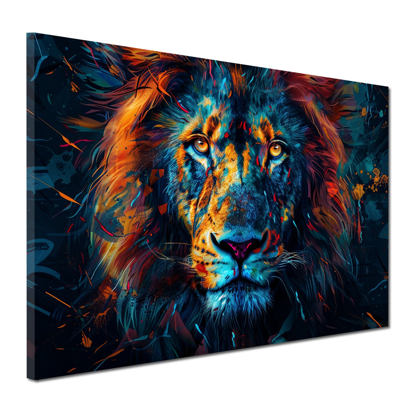 Majestätischer Löwe leuchtende Farben Wandbild